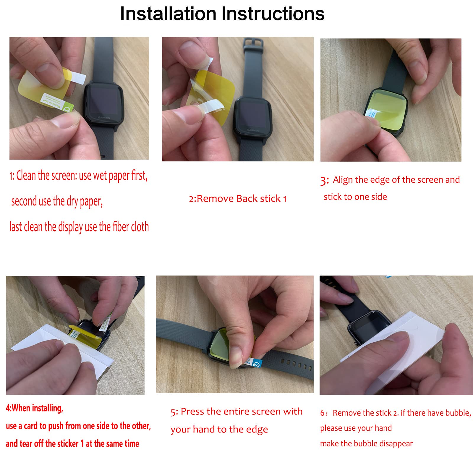 FVYAO Smart Watch Screen Protector [6 Pack] - Full Coverage TPU Clear Film for FVYAO 1.69