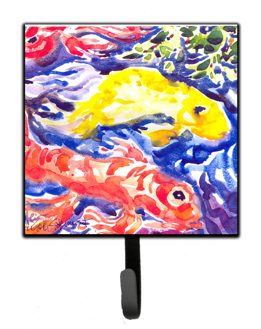 Caroline's Treasures 6116SH4 Koi Fish Wall Hook - Multi-Purpose Key Holder, Coat Rack & Leash Organizer for Home, Office, or Entryway | Perfect for Hanging Keys, Towels, Aprons & Pet Leashes