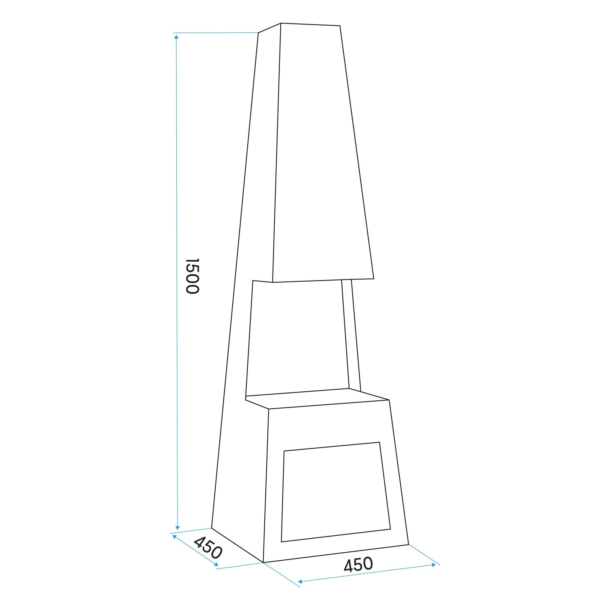 Outdoor Pyramid Chiminea Fire Pit - Corten Steel Fireplace Heater with Firewood Storage (Model DG108) - Perfect for Backyard, Patio, and Garden Gatherings