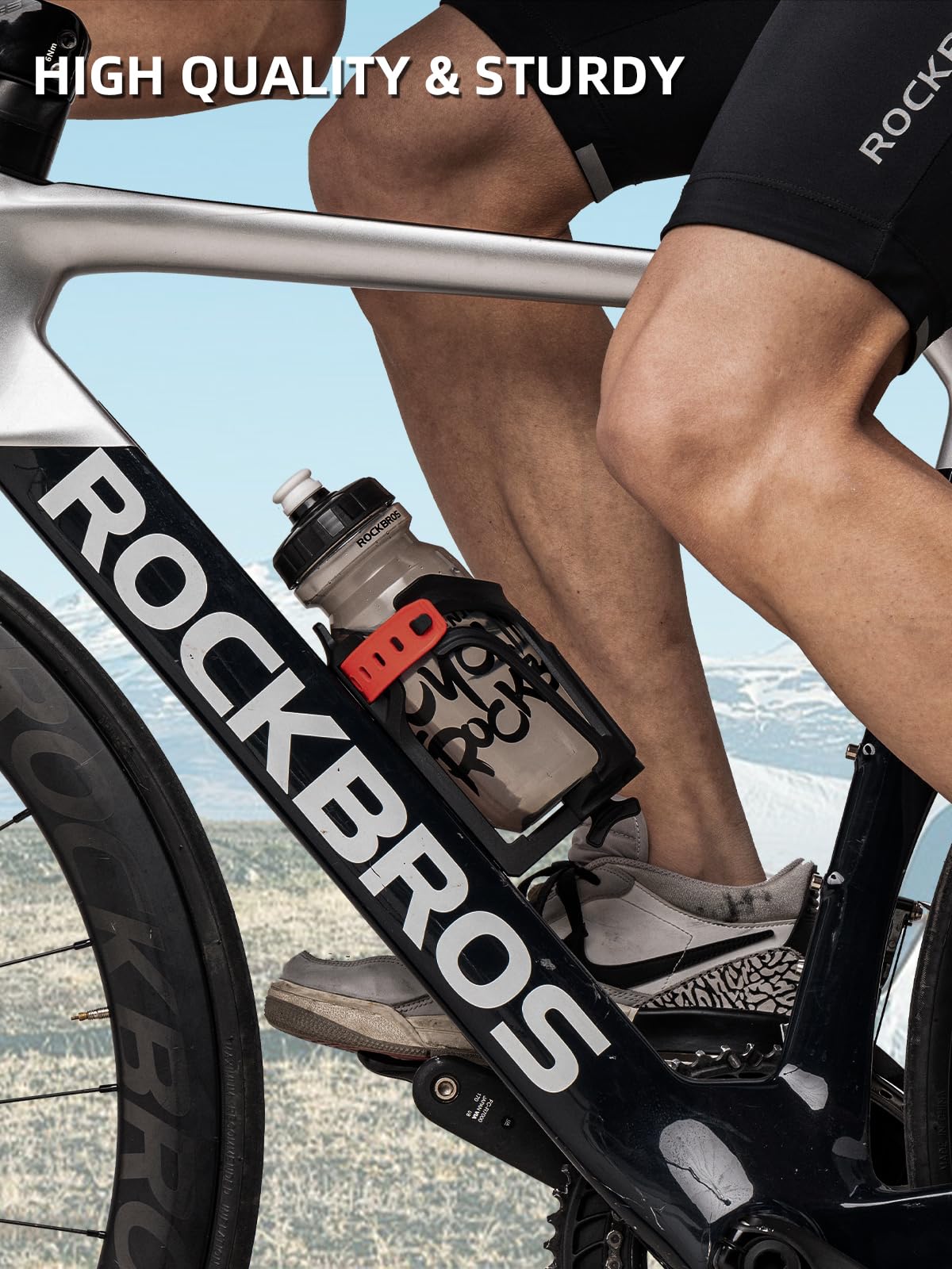 ROCKBROS Adjustable Bike Water Bottle Cage Holder - Universal Fit for 2.3-3