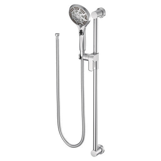 Moen 3671EP 5-Function Eco Performance Hand Shower with Adjustable Slide Bar - Chrome Finish for Bathroom & Shower Upgrade