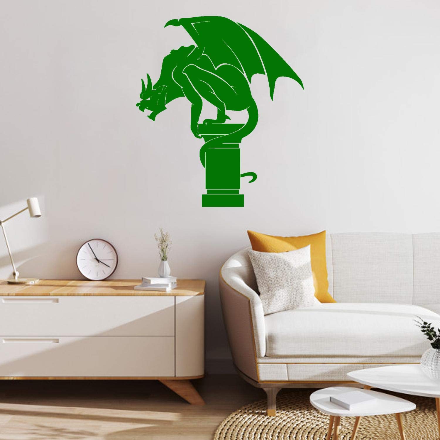 Gothic Gargoyle Wall Decor Vinyl Sticker Art - Peel and Stick Home Decal for Bedroom, Living Room & Office - Unique Gothic Decor for Halloween, Haunted House & Medieval Themed Interiors