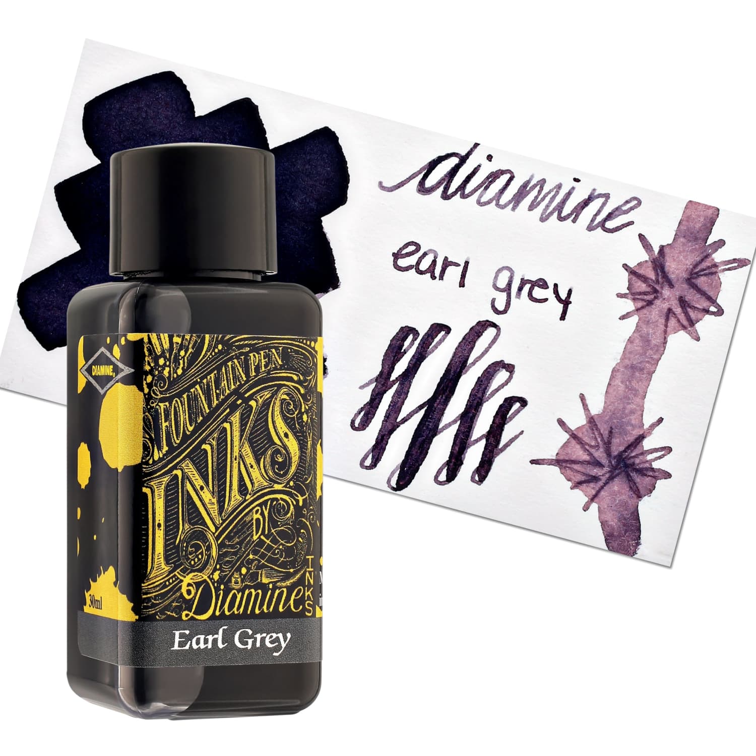 Premium Diamine Earl Grey Fountain Pen Ink - 30ml Bottle & Cartridges Set for Calligraphy, Journaling & Letter Writing
