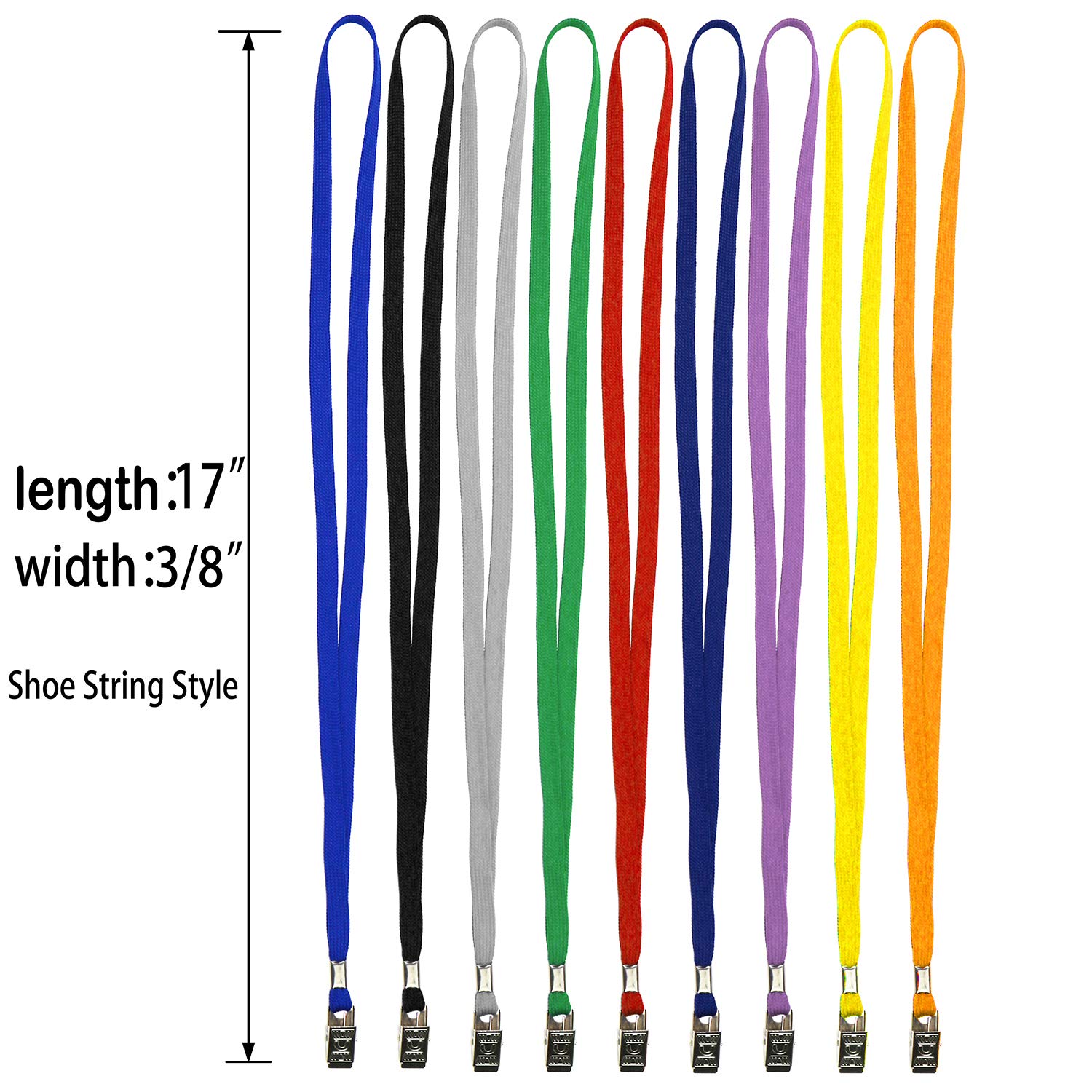 Ollain 100 Pack Gray ID Lanyards with Clip for Badge Holders - Cruise & Office Use