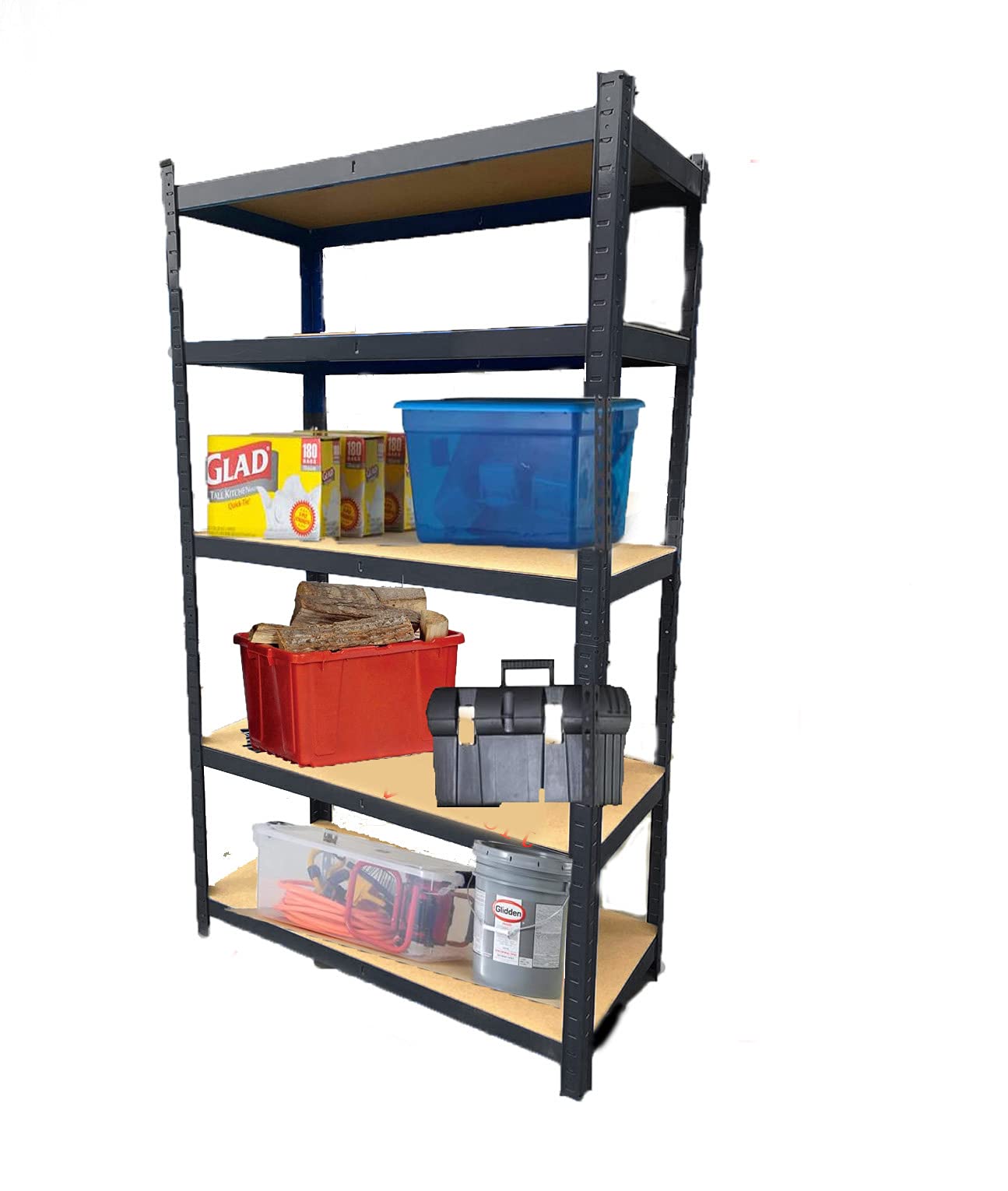 Heavy Duty 5-Tier Adjustable Storage Shelves 180CM Height for Restaurant, Garage, Kitchen - Durable Metal Shelving Unit for Organizing Supplies, Tools & Pantry Items