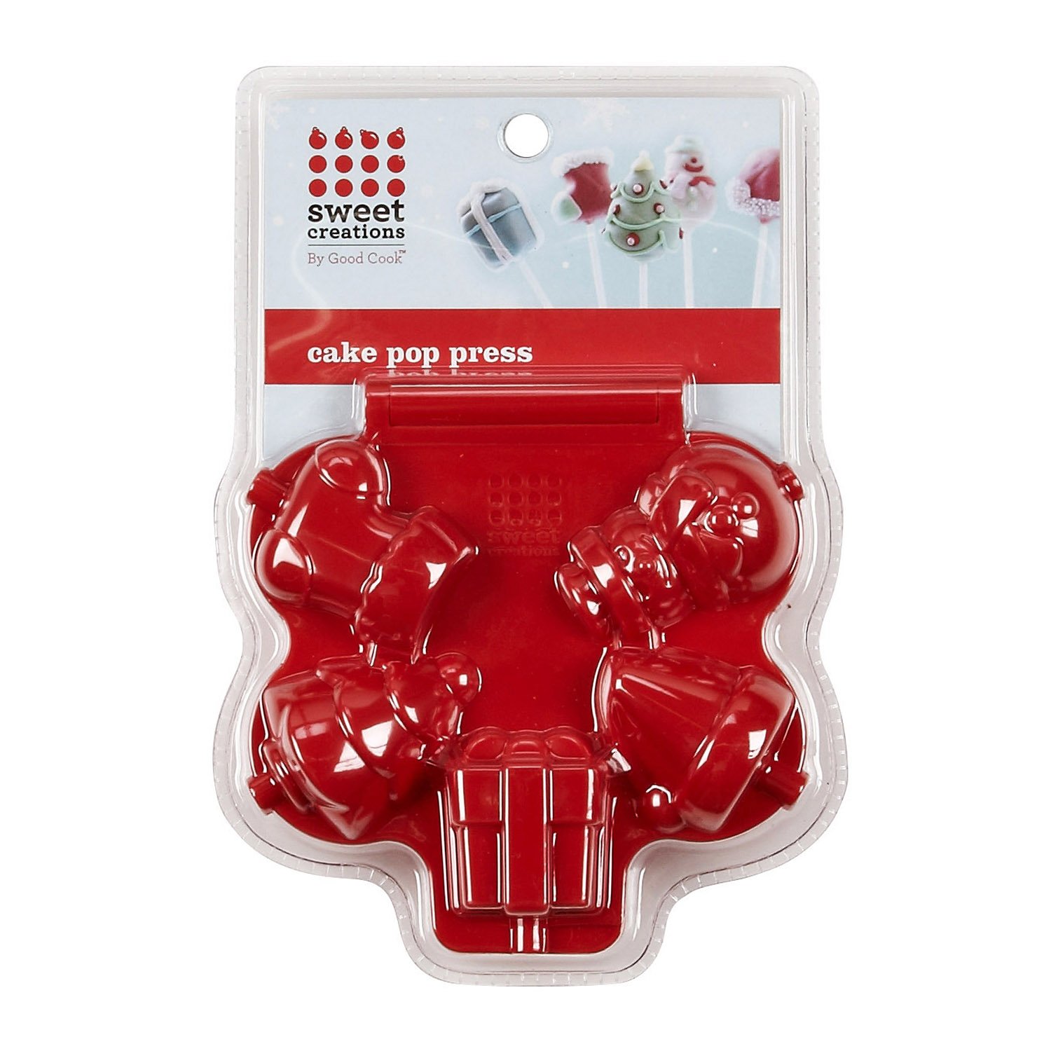 Sweet Creations Christmas Cake Pop Press Mold - Red | Holiday Baking Tool for Festive Desserts & Party Treats