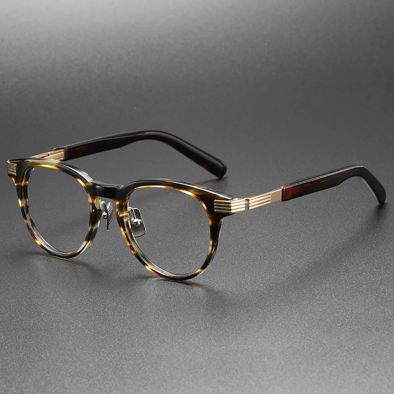 Aimee Unisex Full Rim Round Acetate Eyeglasses 12011 - Stylish & Durable Eyewear for Men & Women - Perfect for Reading, Work & Everyday Fashion