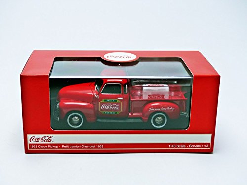 Coca-Cola 1/43 Scale 1953 Chevy Pickup Truck with Metal Cooler - Vintage Collectible Model Car for Display & Gift
