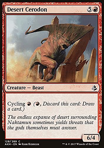 Magic: The Gathering - Desert Cerodon (128) Amonkhet AKH Card | MTG Collectible Trading Card Game for Deck Building & Strategy Battles | Perfect for Casual Play & Competitive Tournaments