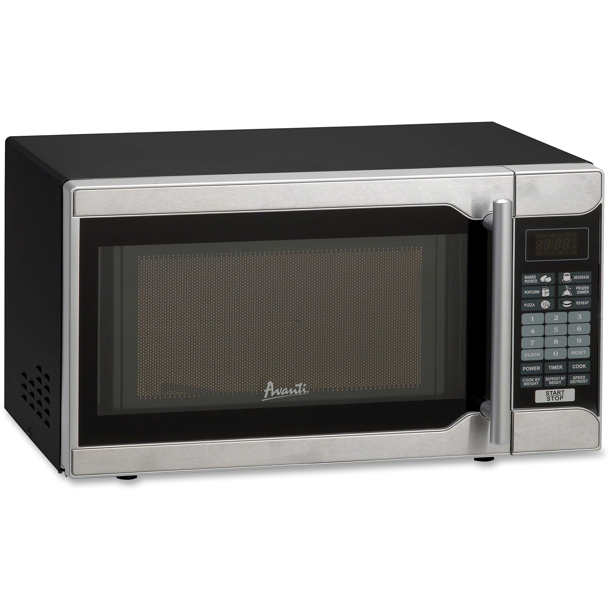 Avanti AVAMO7103SST 700W One-Touch Compact Microwave Oven - 0.7 Cu.Ft Stainless Steel Black - Perfect for Dorms, Offices & Small Kitchens