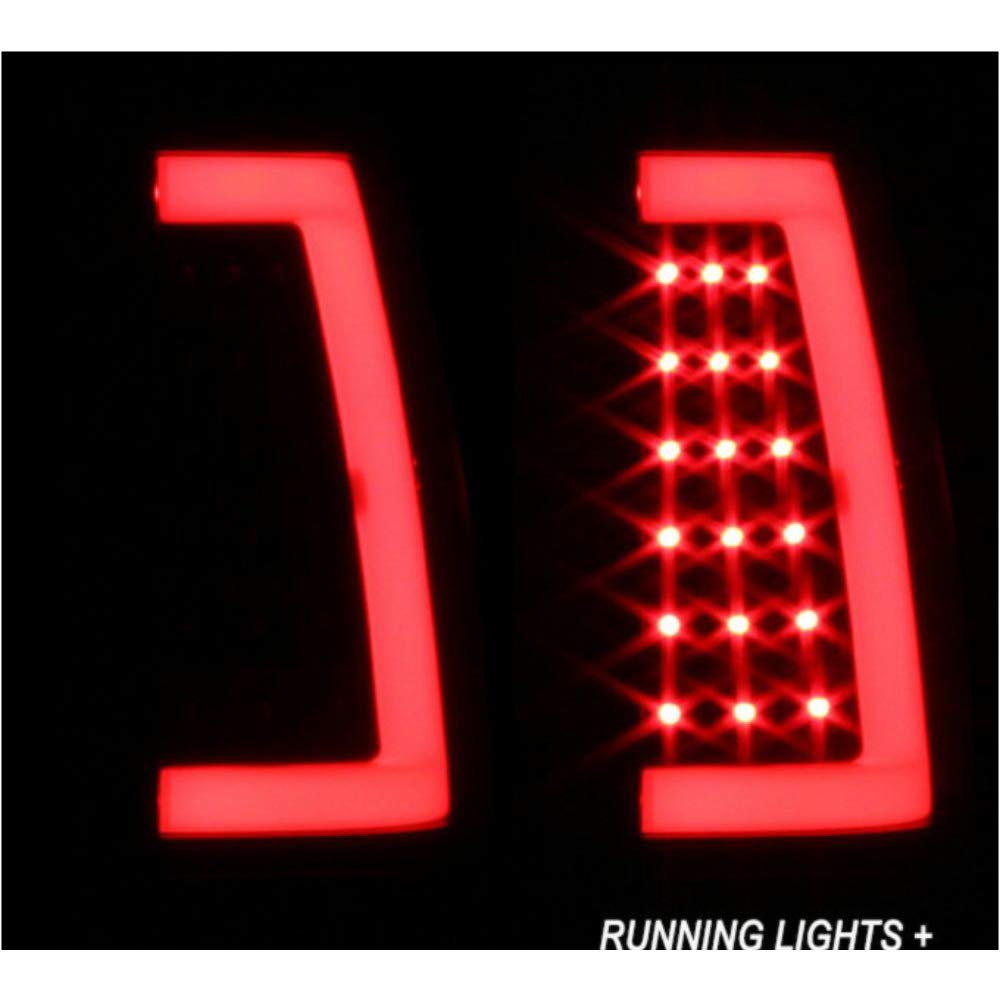 1999-2007 Chevy Silverado & GMC Sierra Smoked LED Tail Lights - Black Housing, DOT Approved, Plug & Play Installation - Perfect for Off-Roading, Truck Customization & Night Driving