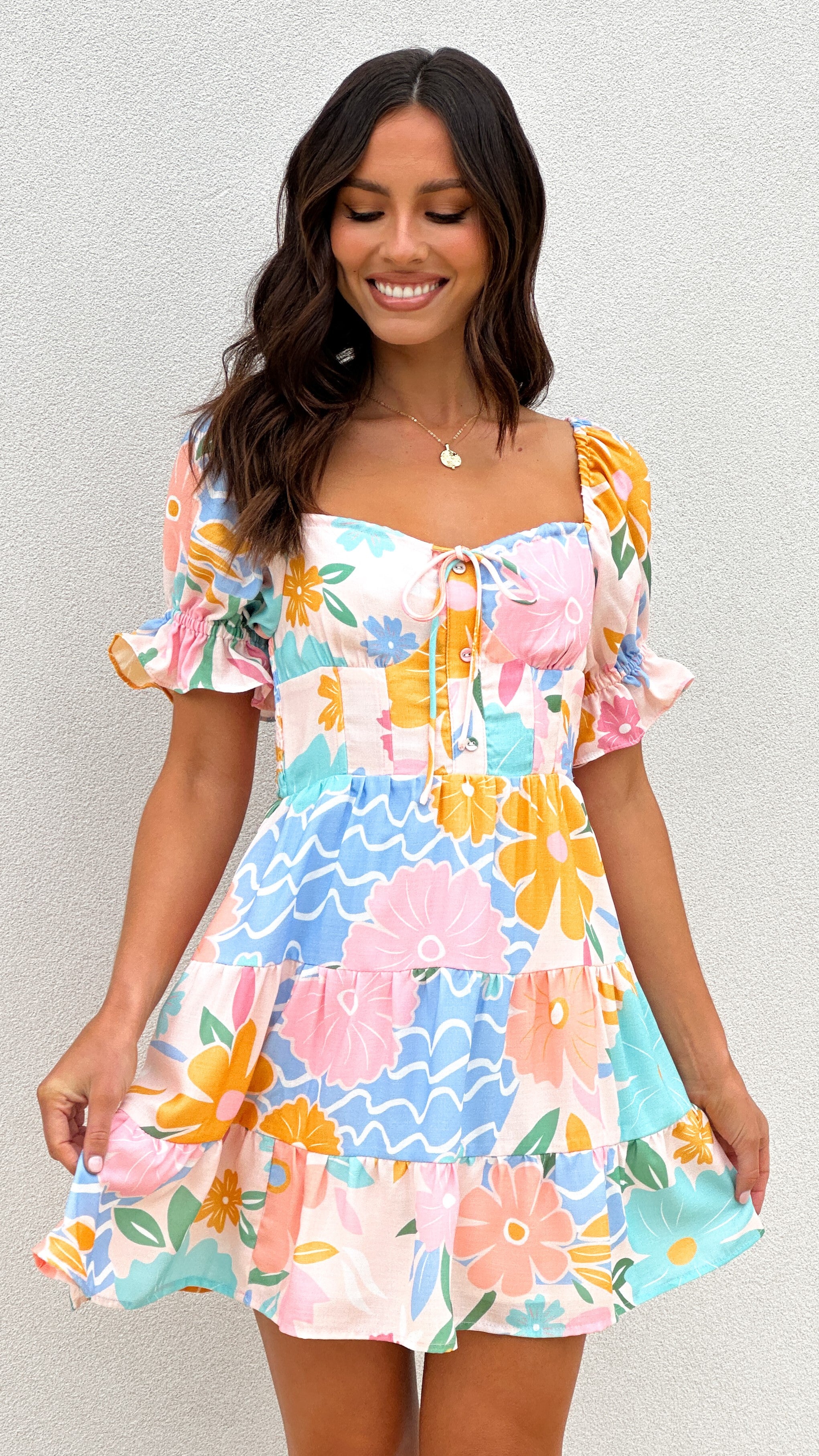 Kaley Mini Dress in Blush Petal - Flowy Summer Dress for Women | Perfect for Beach Vacations, Date Nights & Brunch Outings