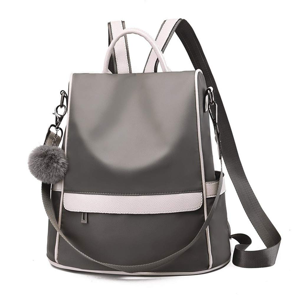 Anti-Theft Waterproof Women's Backpack Purse - Nylon Rucksack Daypack with Shoulder Strap, Casual Satchel Bookbag for Work, Travel & College (Grey) - Perfect for Commuting, Outdoor Adventures & Daily Use