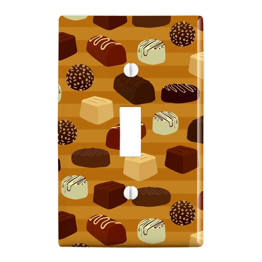 Gourmet Chocolate Candy Sweets Pattern Plastic Wall Decor Light Switch Plate Cover - Stylish Kitchen & Bedroom Decoration for Sweet Lovers