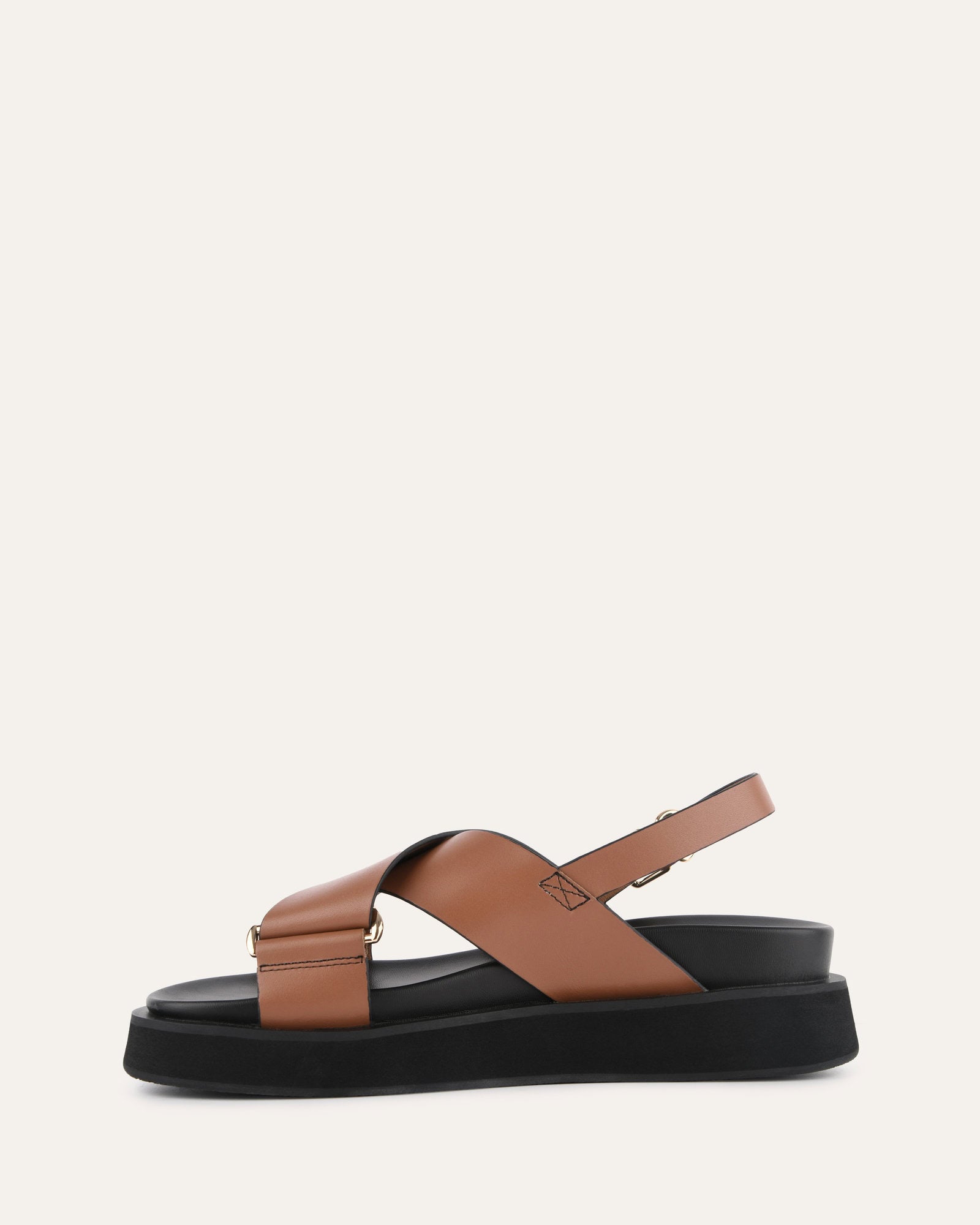 Marley Flat Sandals for Women - Dark Tan Genuine Leather Comfortable Slides - Perfect for Beach, Vacation & Summer Outfits