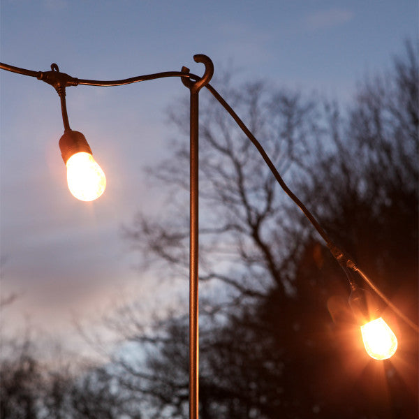 Sturdy O Hook Railing Pole for Outdoor String Lights - Perfect for Patio, Garden, and Backyard Decorations