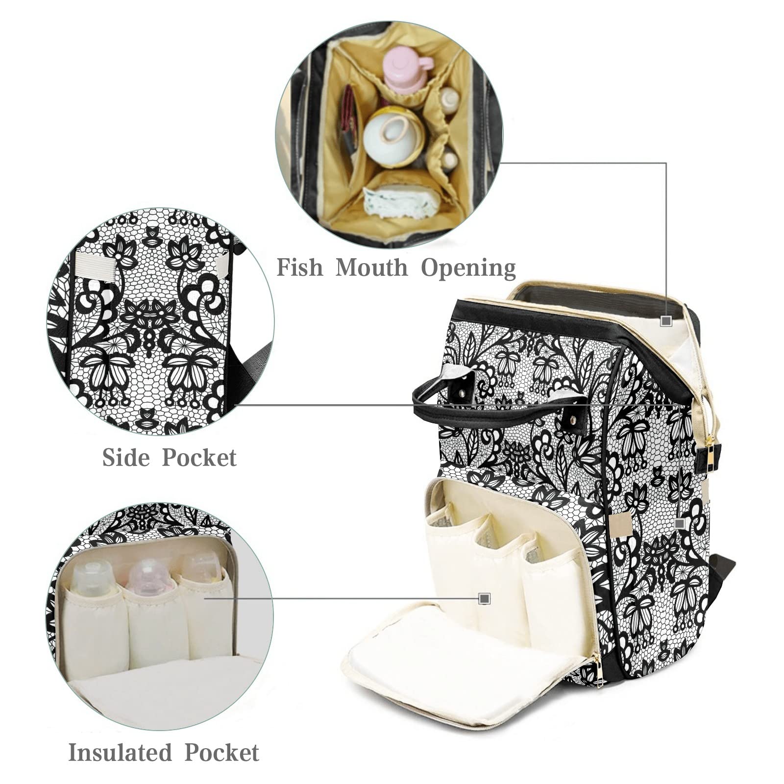 **Personalized Diaper Bag Backpack Tote - Custom Butterfly Black Diaper Bag for Baby Shower Gift | Perfect for Moms, Travel & Everyday Use**