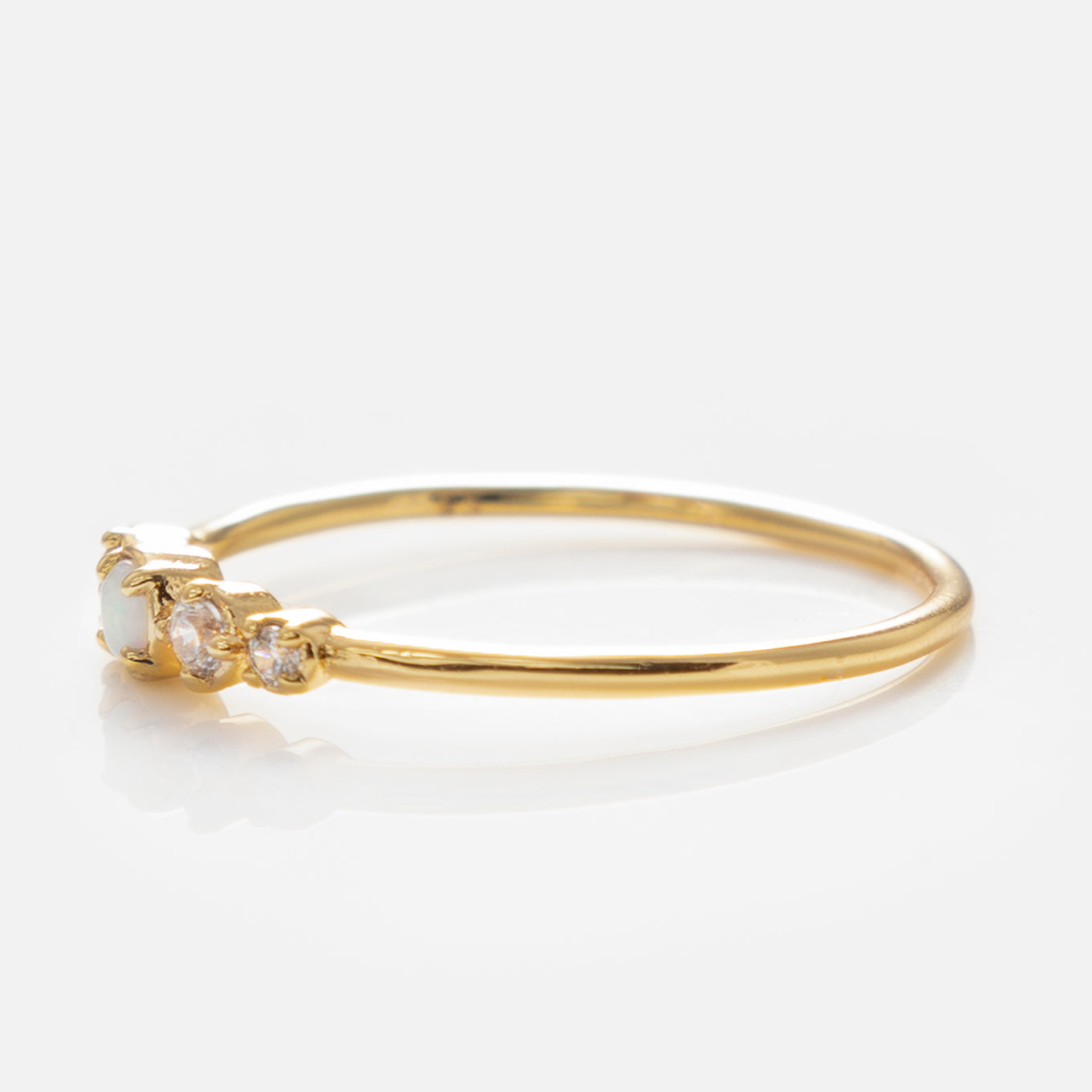 Opal Stacking Ring - Dainty Sterling Silver Stackable Rings for Women, Elegant Birthstone Jewelry Gift for Her | Perfect for Layering, Everyday Wear & Special Occasions