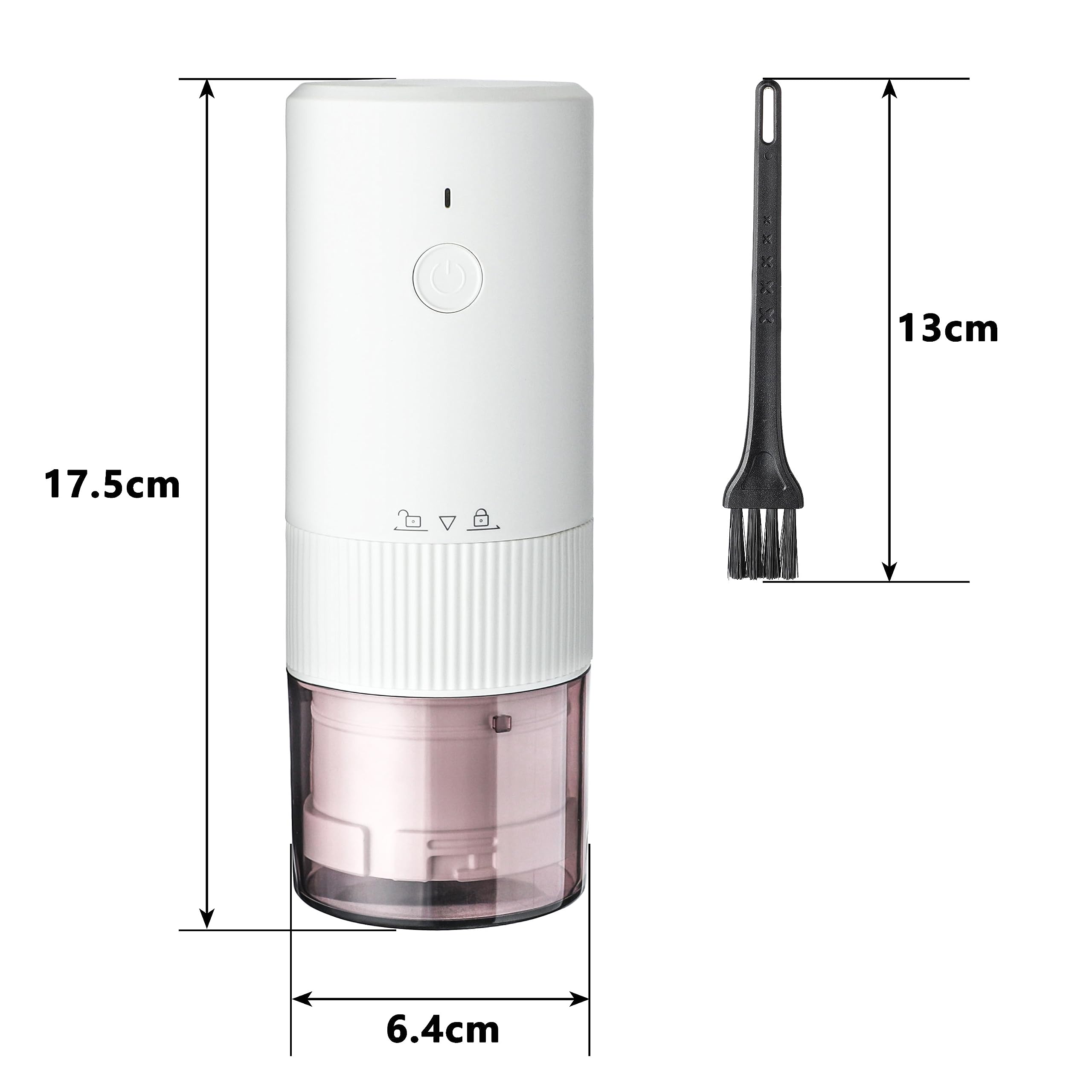 Premium Electric Coffee Grinder with Conical Burr - Adjustable Grind Settings for Espresso, French Press & Drip Coffee - Compact & Portable Travel Coffee Grinder (White) - Perfect for Home, Office & Camping Use