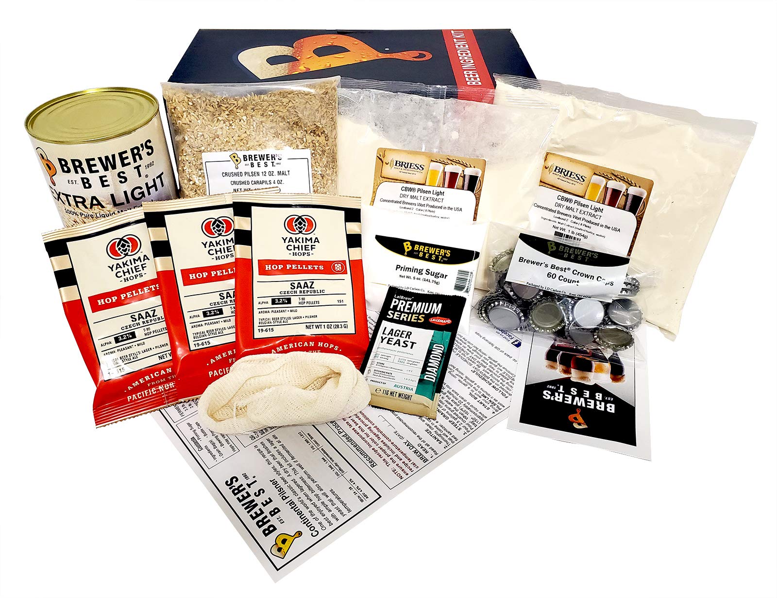 Premium Continental Pilsner Homebrew Beer Ingredient Kit - Complete DIY Beer Making Supplies for Craft Brewing Enthusiasts | Perfect for Home Brewing, Parties & Gifts