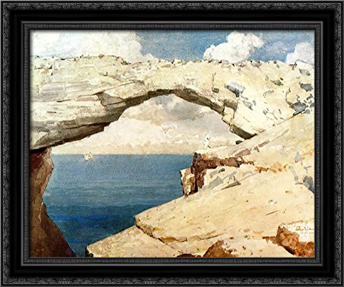 Winslow Homer Bahamas 24x20 Black Ornate Wood Framed Canvas Art - Tropical Beach Wall Decor for Living Room, Bedroom & Office