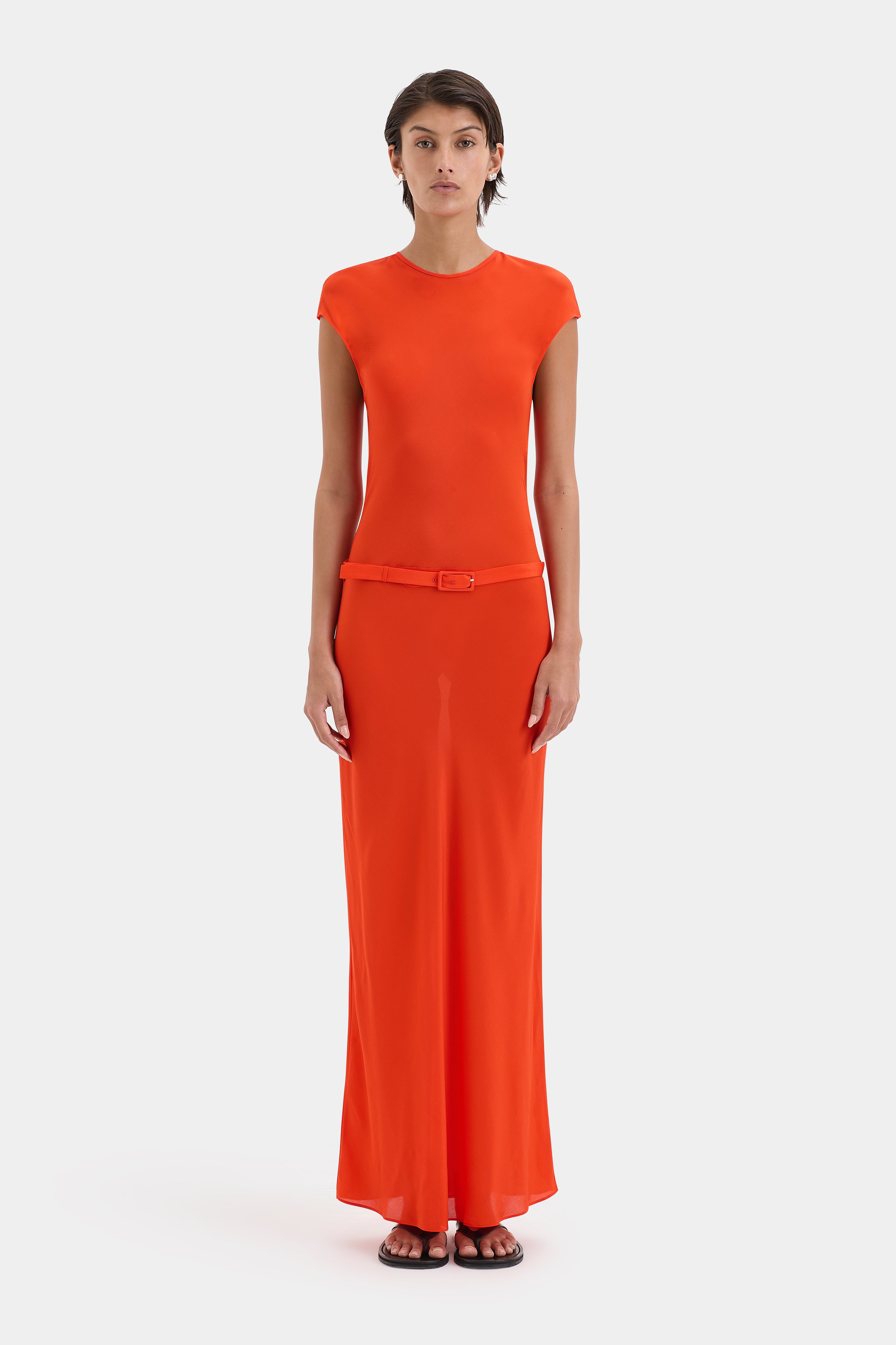Fresca Belted Midi Dress for Women - Elegant Wrap Waist Flowy Summer Dress - Perfect for Office, Date Night & Special Occasions