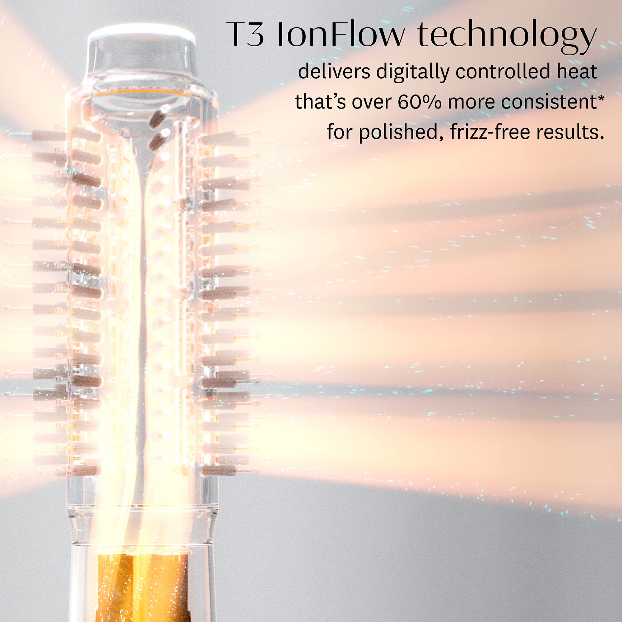 T3 AireBrush Duo Interchangeable Hot Air Blow Dry Brush with 2 Attachments - 15 Heat/Speed Settings, IonFlow Technology for Frizz-Free Hair, Volume Booster & Cool Shot Button | Perfect for Salon-Quality Blowouts at Home, Travel & Everyday Styling