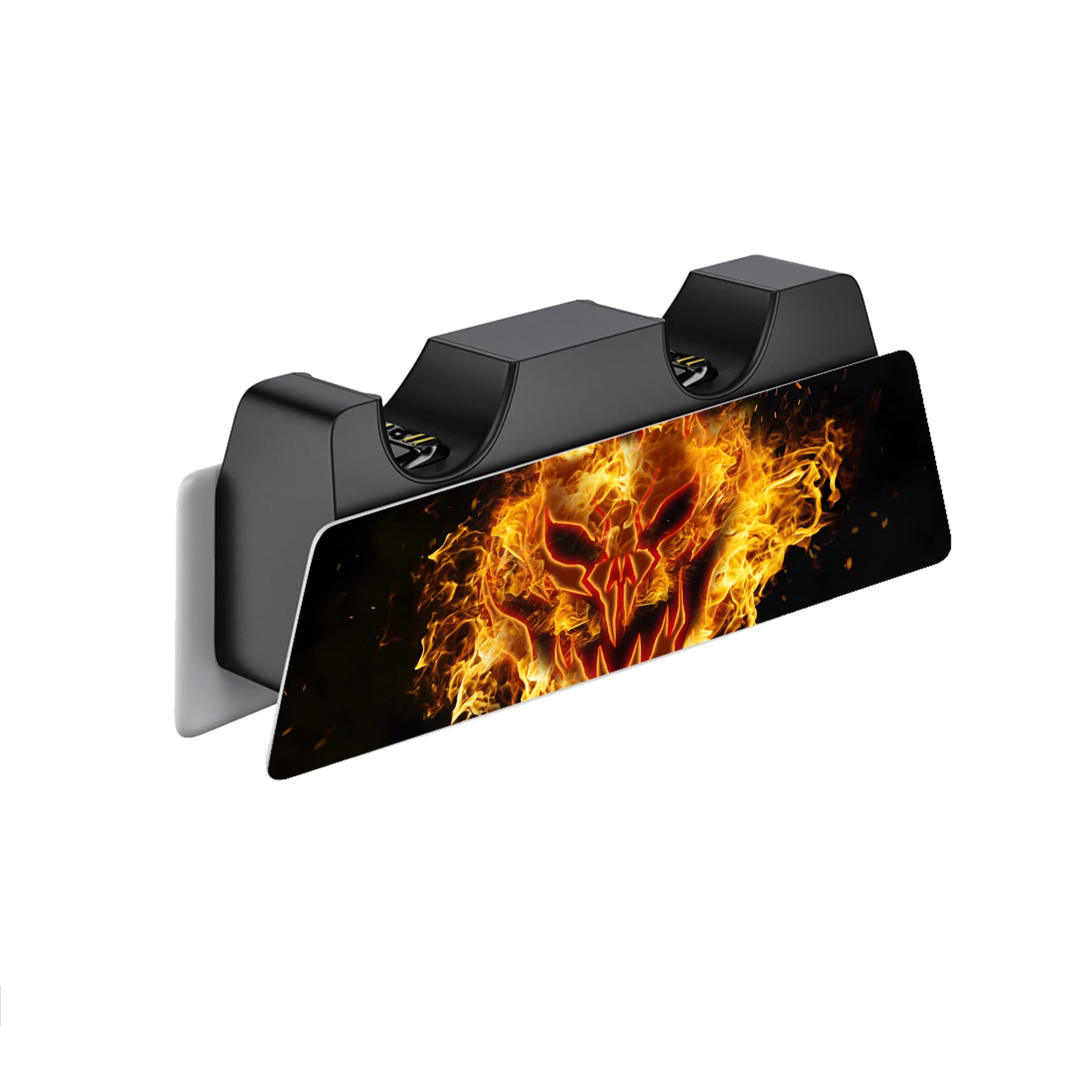 PlayVital PS5 Controller Skin Sticker Set - Protective Decals for Standard Console, Controller, Charging Station & Headset - Fire Demon Design | Gaming Accessories for PS5 Enthusiasts & Home Entertainment Setup