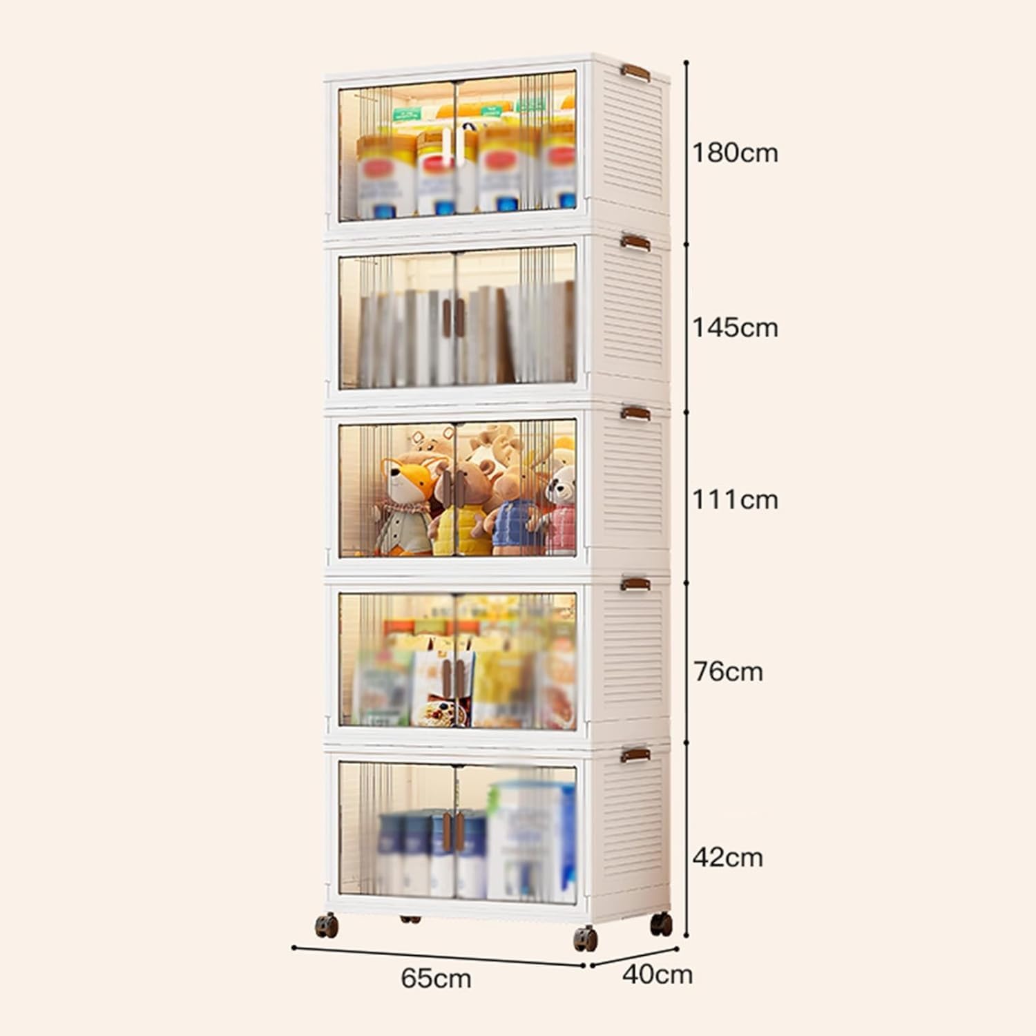 Large Stackable Storage Bins with Lids & Wheels - Plastic Organization Cube Box for Home, Office, Garage & Closet Storage - Perfect for Organizing Toys, Clothes, Documents & Seasonal Items