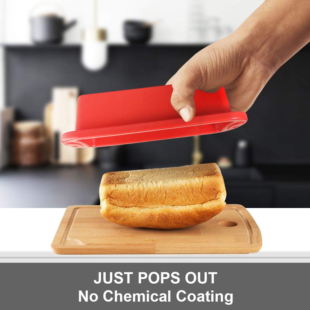 SILIVO 4 Pack Nonstick Silicone Mini Loaf Pans - 5.7x2.5x2.2 Inch Small Bread Baking Pans for Homemade Banana Bread, Pound Cake & Meatloaf - Perfect for Holiday Gifts, Kitchen Essentials & Baking Enthusiasts