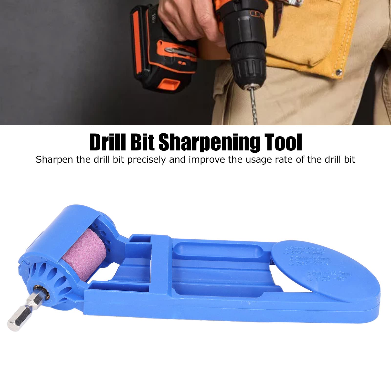 Diamond Drill Bit Sharpener - Portable Tool for Sharpening Drill Bits, Blades & Stones (Blue) | Perfect for DIY Projects, Woodworking & Metalworking
