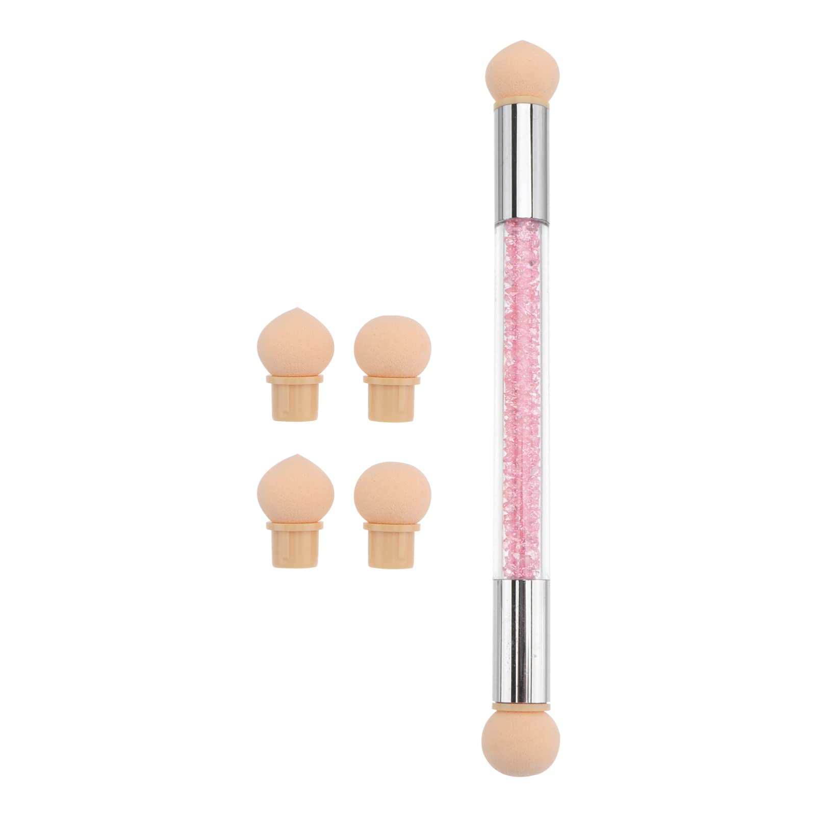 Lurrose Professional Double Head Nail Art Brush - Acrylic Dotting & Painting Pen with 4 Replaceable Sponge Heads for Nail Design, Manicure & Gel Polish | Perfect for Salon, Home DIY & Professional Nail Artists | Ideal for Acrylic Painting, Gel Polish Designs & Beginners | Great for Nail Art, French Manicures & At-Home Nail Care | Use for Salon Services, DIY Nail Projects & Creative Nail Art Designs