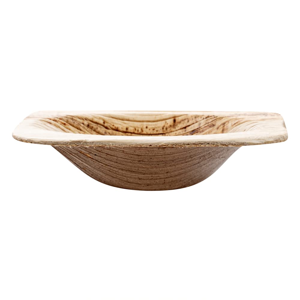 Restaurantware Indo 2.4 Inch Square Palm Bowls - 100 Pack Microwave Safe & Freezer Friendly Sustainable Areca Leaf Bowls for Hot & Cold Foods | Eco-Friendly Disposable Bowls for Parties, Catering & Outdoor Dining