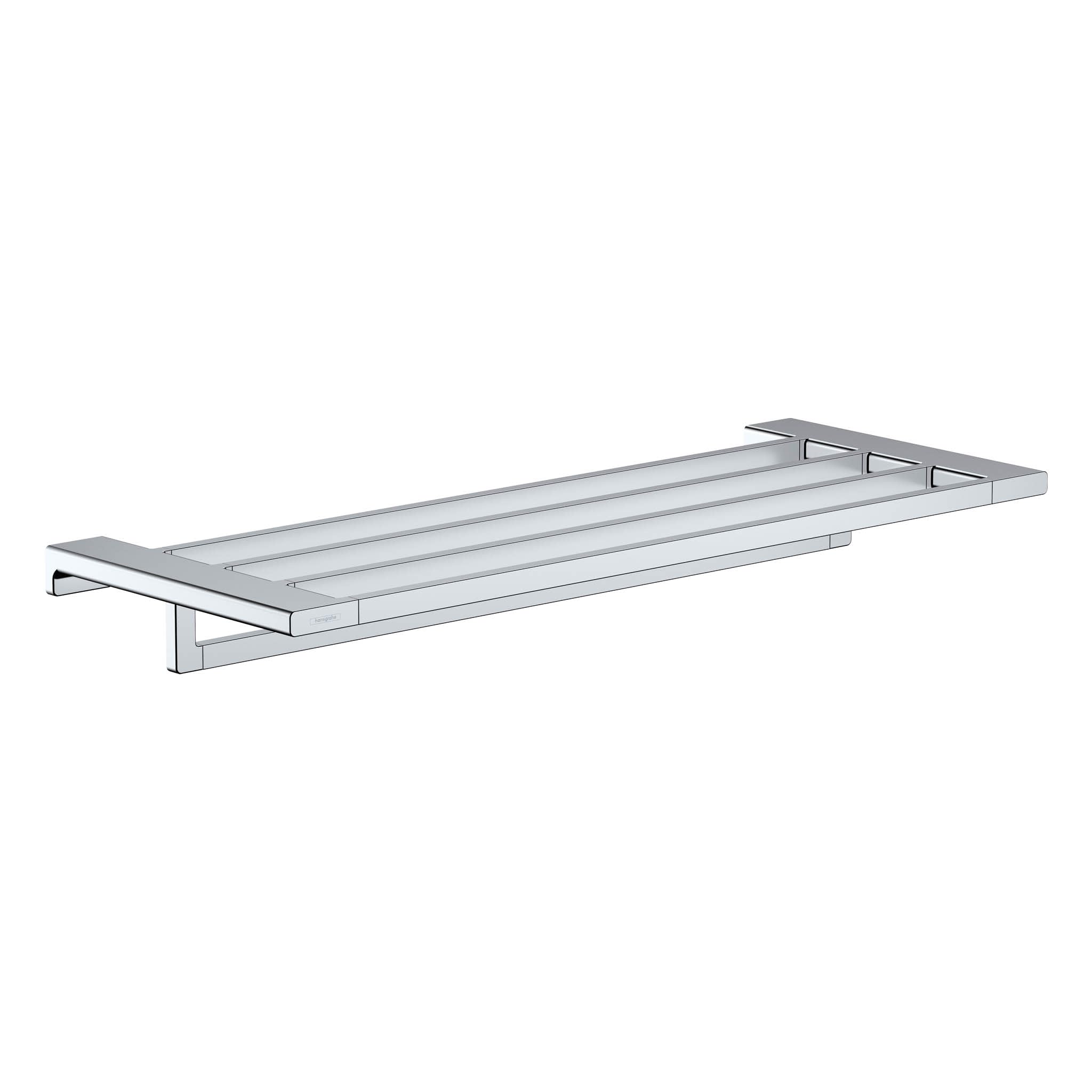 Hansgrohe 26-Inch Chrome Towel Rack with Holder - Model 41751000 | Bathroom Towel Storage & Organization for Modern Homes