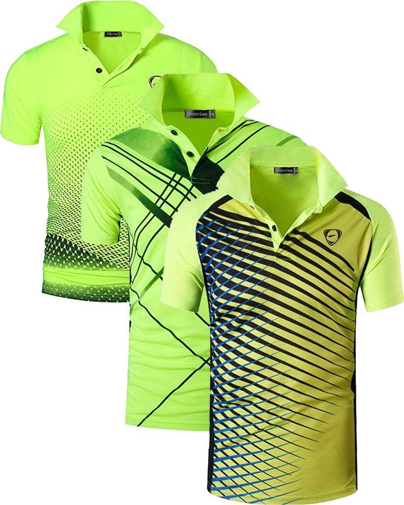 jeansian Men's Quick Dry Polo Shirt 3-Pack - Moisture Wicking Athletic Tee for Golf, Tennis & Outdoor Sports | Lightweight & Breathable for Active Lifestyles