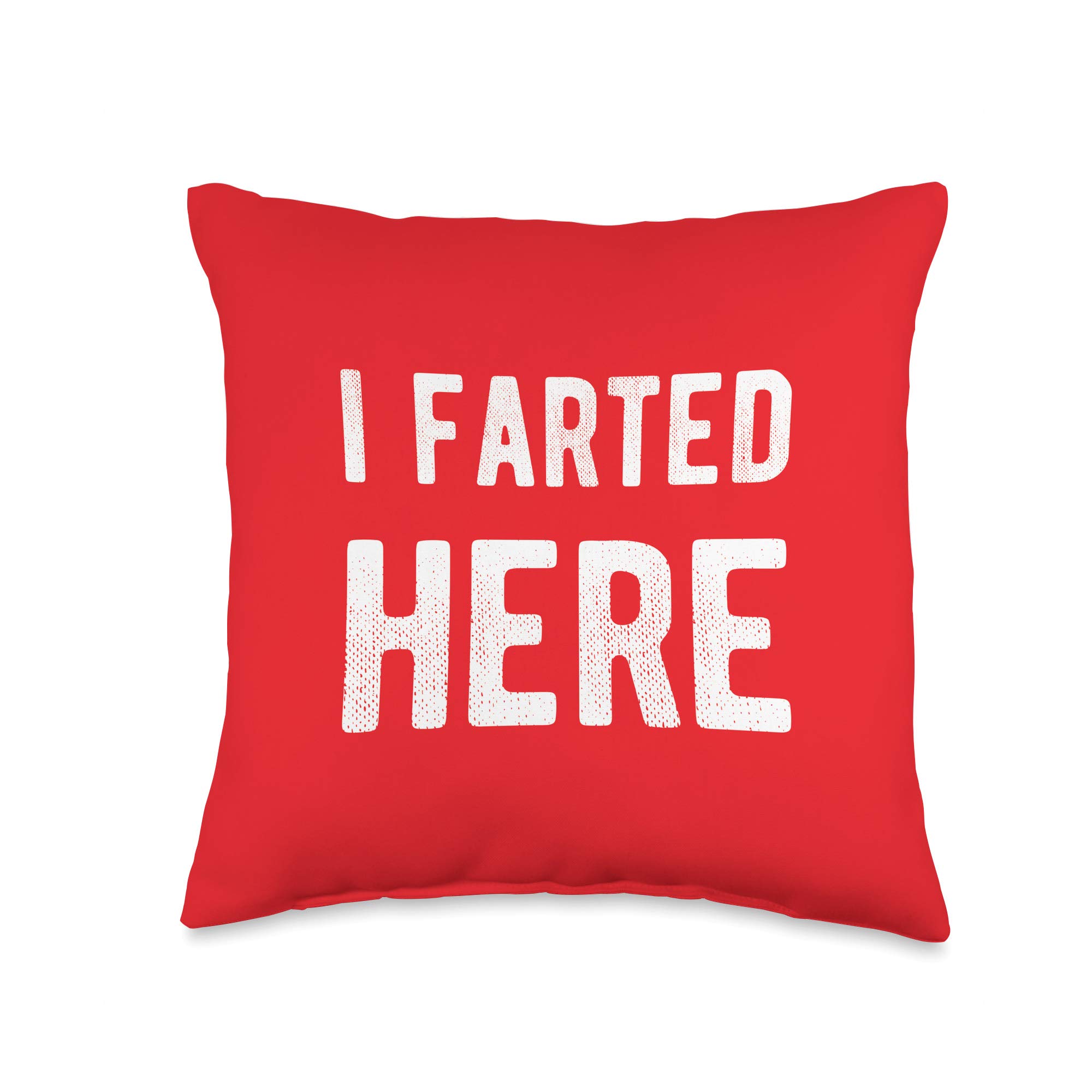 Funny Fart Quote Throw Pillow - 16x16 Inch Multicolor Decorative Cushion for Living Room, Bedroom & Gag Gifts - 'I Farted Here' Humorous Home Decor