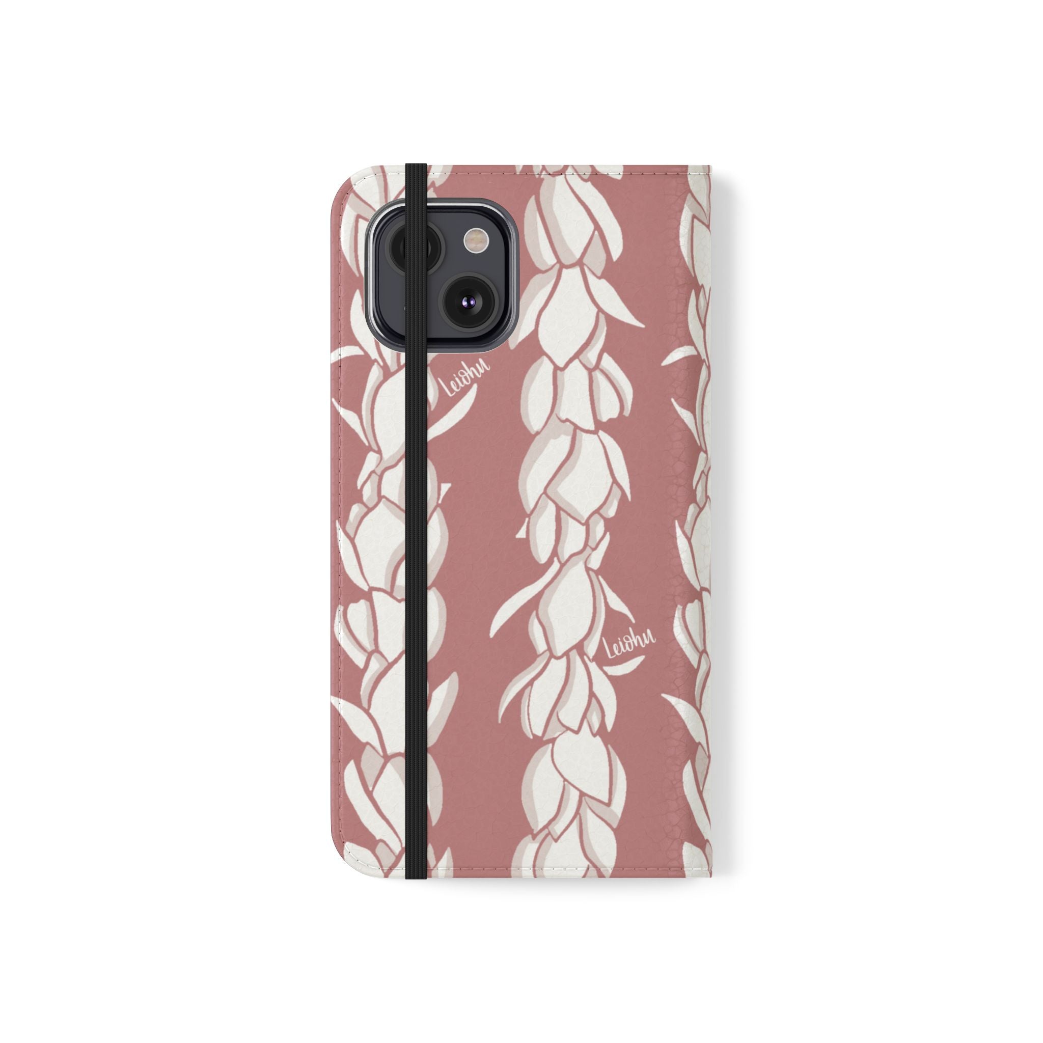 Pikake Lei Folio Case - Premium Hawaiian Flower Design Phone Cover for iPhone & Samsung | Perfect for Travel, Luau Parties & Hawaiian Themed Events