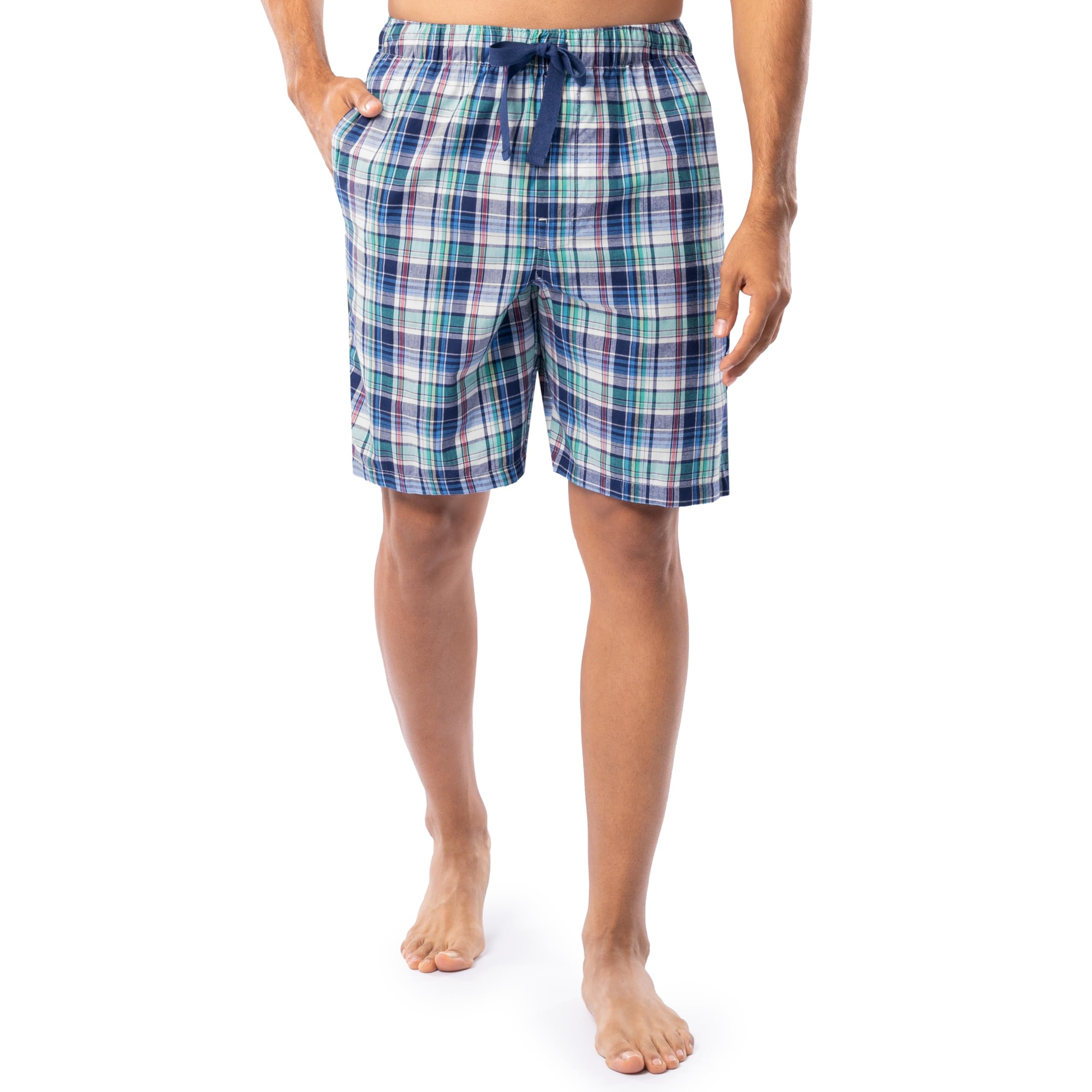 IZOD Men's Printed Poplin Relaxed Fit Drawstring Sleep Shorts - Comfortable Lounge & Sleepwear for Home & Travel