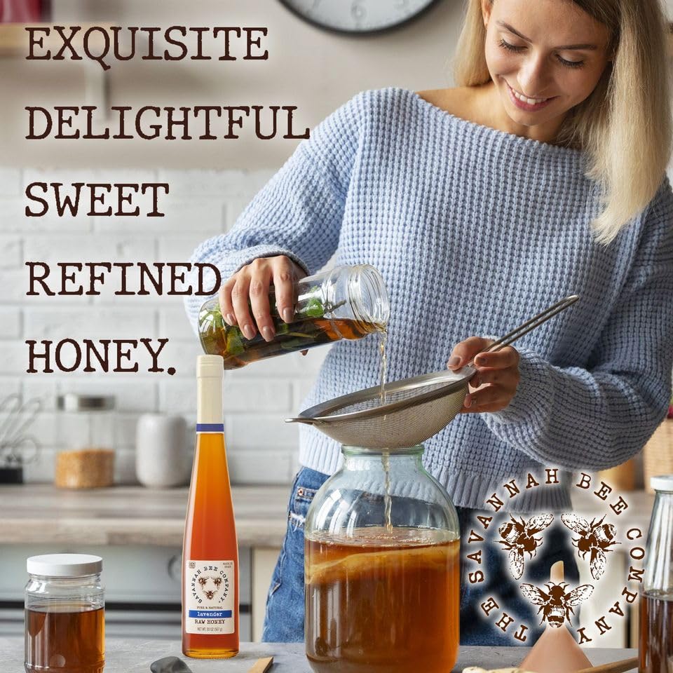 Savannah Bee Company Pure Natural Raw Honey - Unfiltered & Unprocessed | Perfect for Tea, Baking & Healthy Snacks