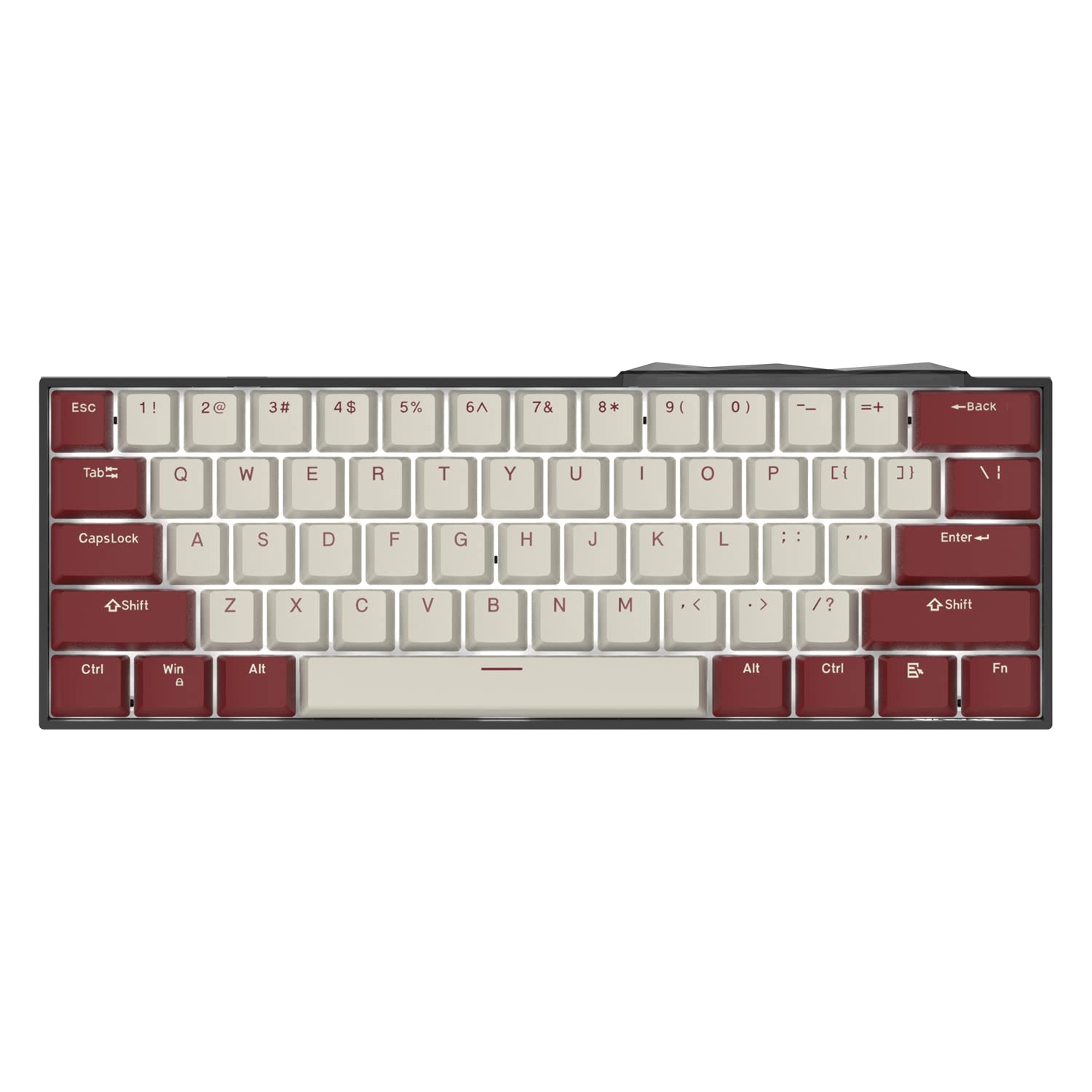 K610T 60% Wireless Mechanical Keyboard - Triple Mode (2.4G/Bluetooth/USB), 61 Keys with Blue Switches & White Backlit for Gaming & Office Use