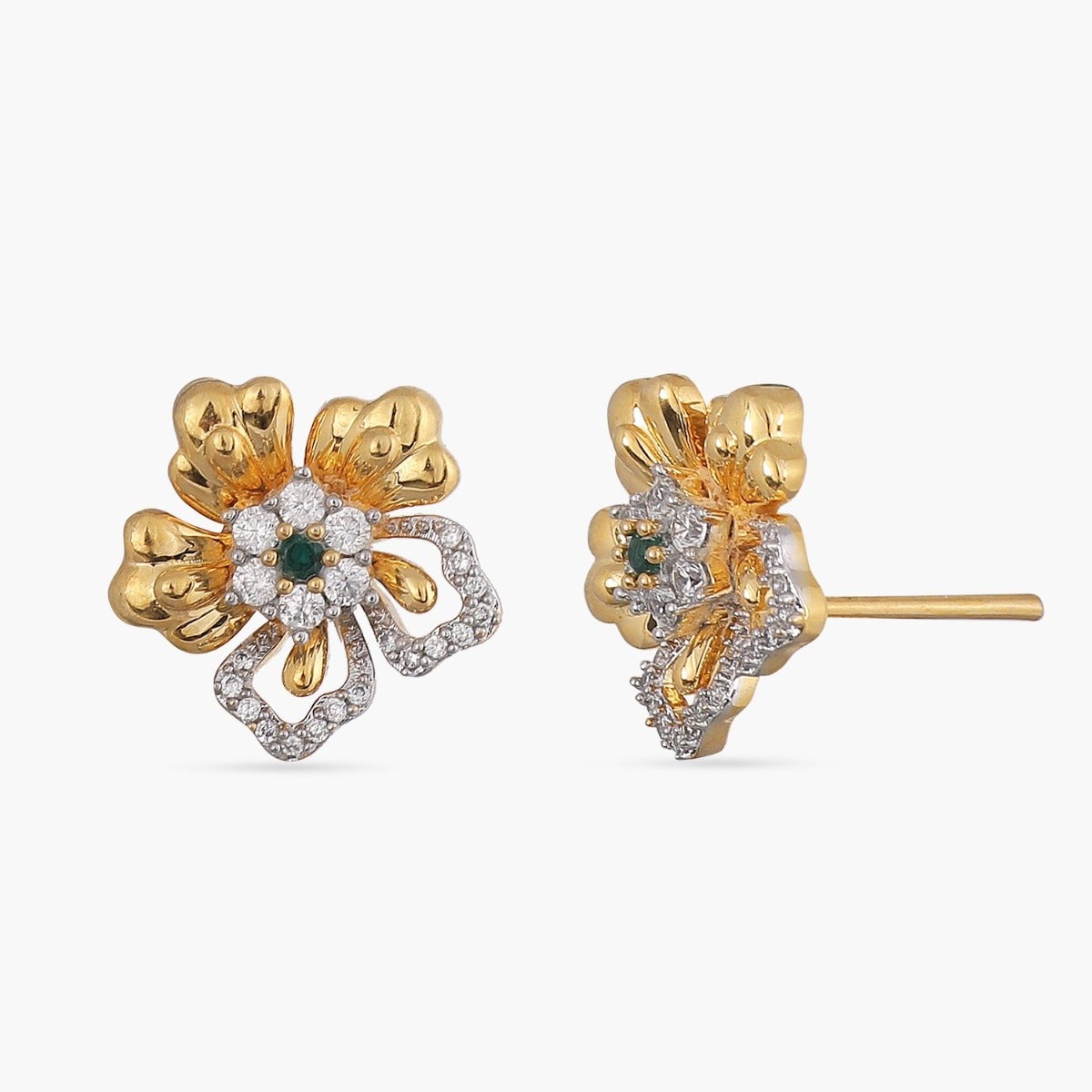 Hibiscus Stud Earrings for Women - Floral Dainty Gold Plated Earrings - Perfect for Summer, Beach, and Boho Fashion