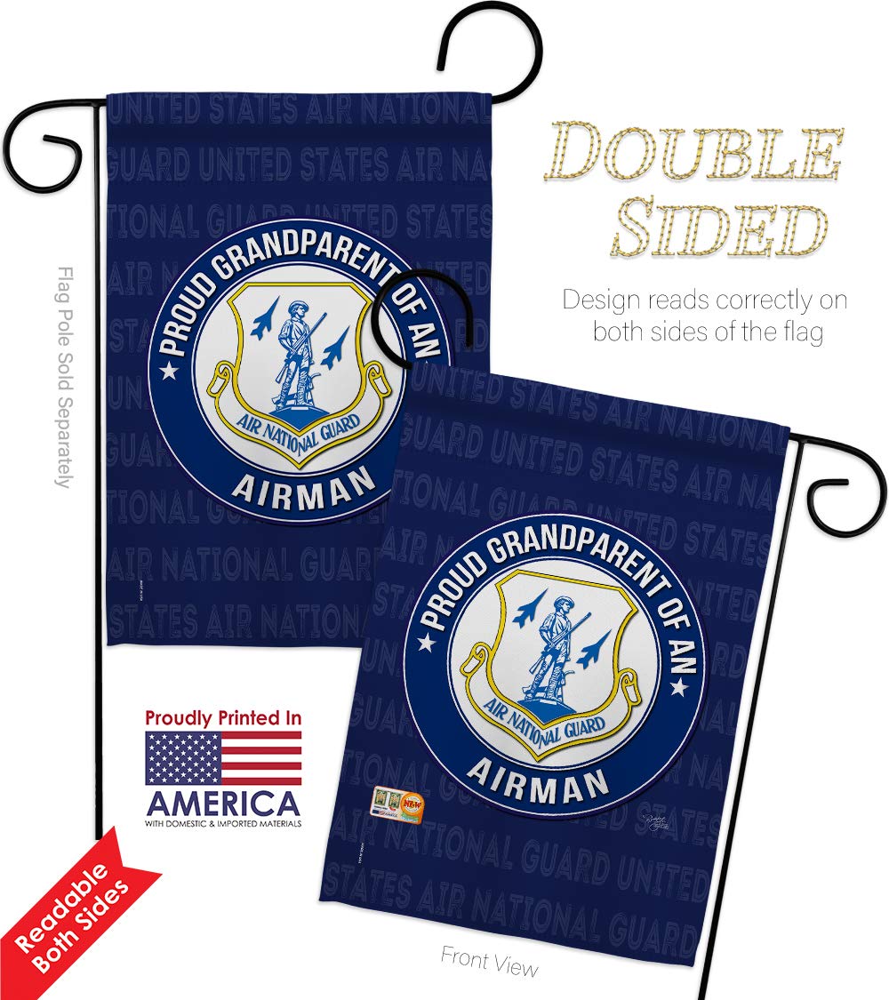 Official National Guard Air Force Proud Grandparent Garden Flag Kit - Double-Sided 28x40 Inch Military Yard Banner for Veterans & Retirees | Perfect for Armed Forces Day, Memorial Day & Patriotic Home Decor