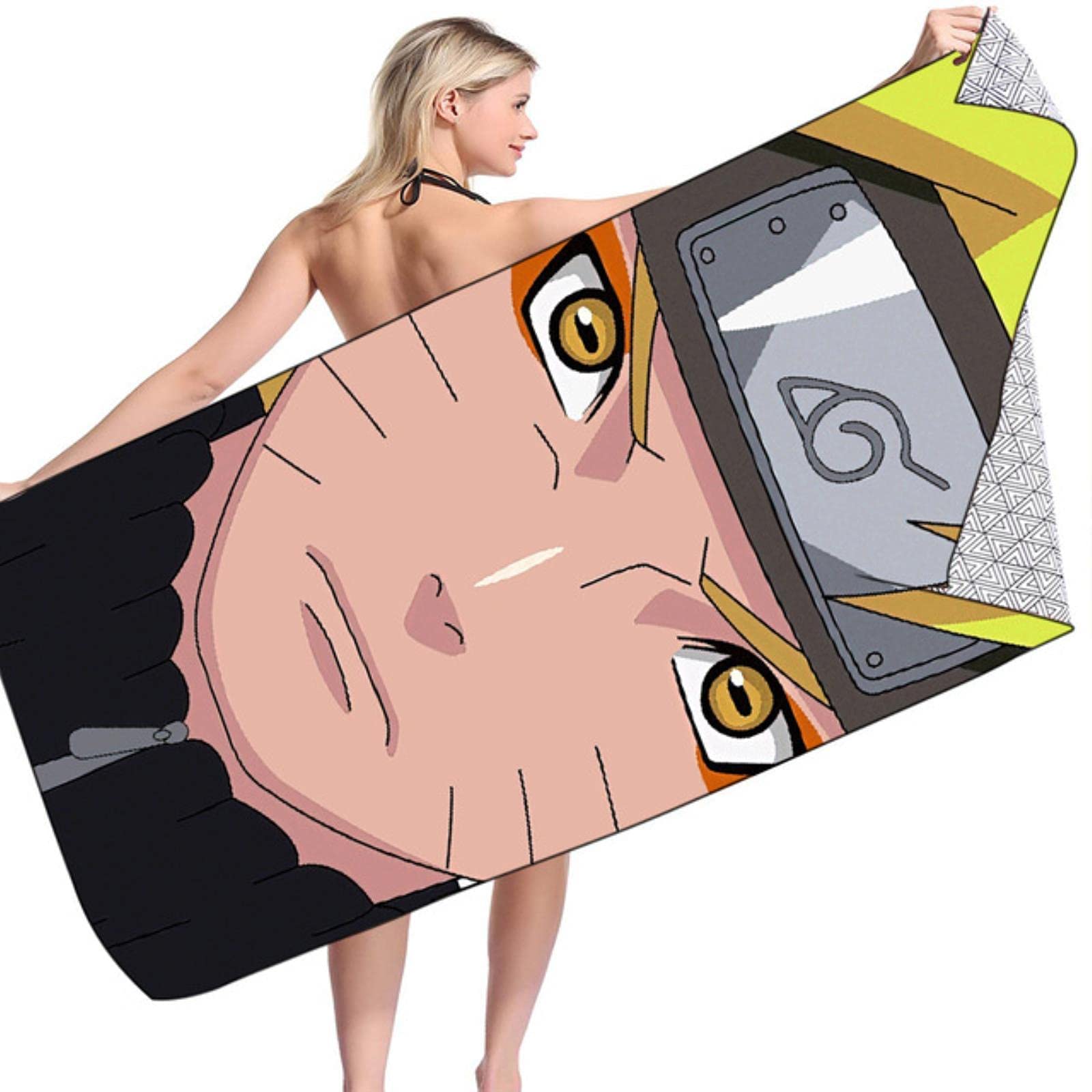 Kakashi Cosplay Costume - Uzumaki Naruto Shippuden Anime Outfit for Adults & Kids | Absorbent Beach & Bath Towel | Perfect for Cosplay, Conventions, Beach Trips & Camping Gifts