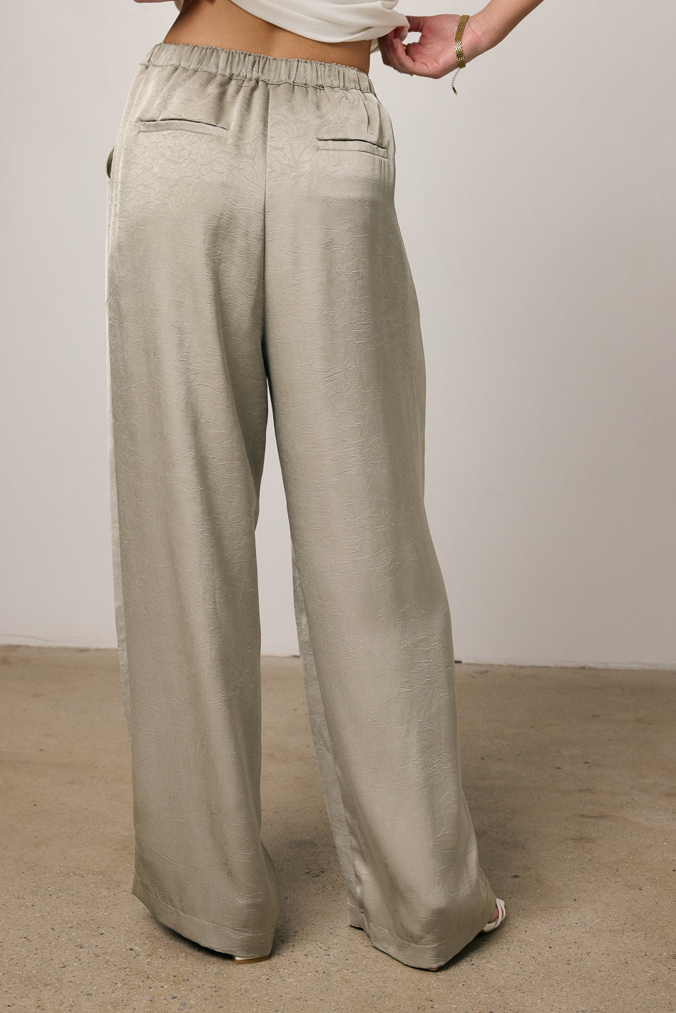 Women's Maya Wide Leg Pants in Sage Green - Comfortable High Waisted Linen Pants for Yoga, Travel & Casual Wear