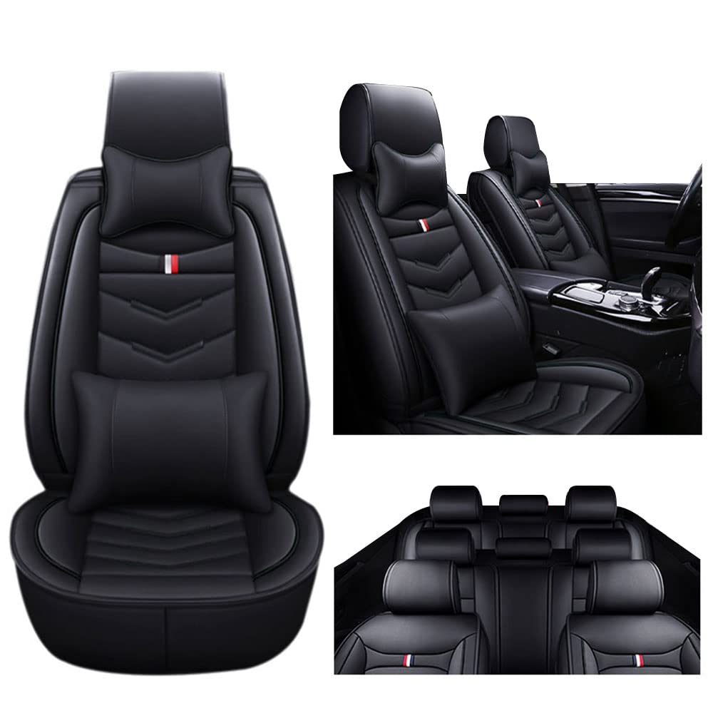 Premium Leather Car Seat Covers for Ford Explorer 2000-2024 - 7-Seat Full Set, Waterproof & Breathable, Durable Wear-Resistant Vehicle Cushion Protectors (Luxury Black) | Perfect for Family Road Trips, Daily Commuting & Off-Road Adventures