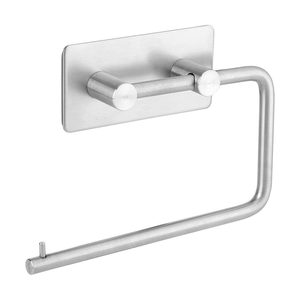Stainless Steel Self-Adhesive Toilet Paper Holder - Wall Mounted Tissue Roll Hanger & Towel Dispenser for Bathroom, Kitchen, RV, Office (Easy Installation, No Drilling) - Perfect for Small Spaces & Home Organization