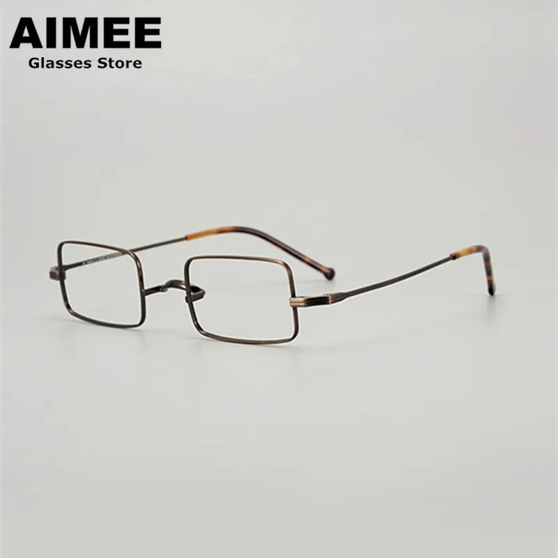 Stylish Aimee Unisex Full Rim Small Square Titanium Eyeglasses Frame 88083 - Lightweight & Durable for Work, Reading & Everyday Wear