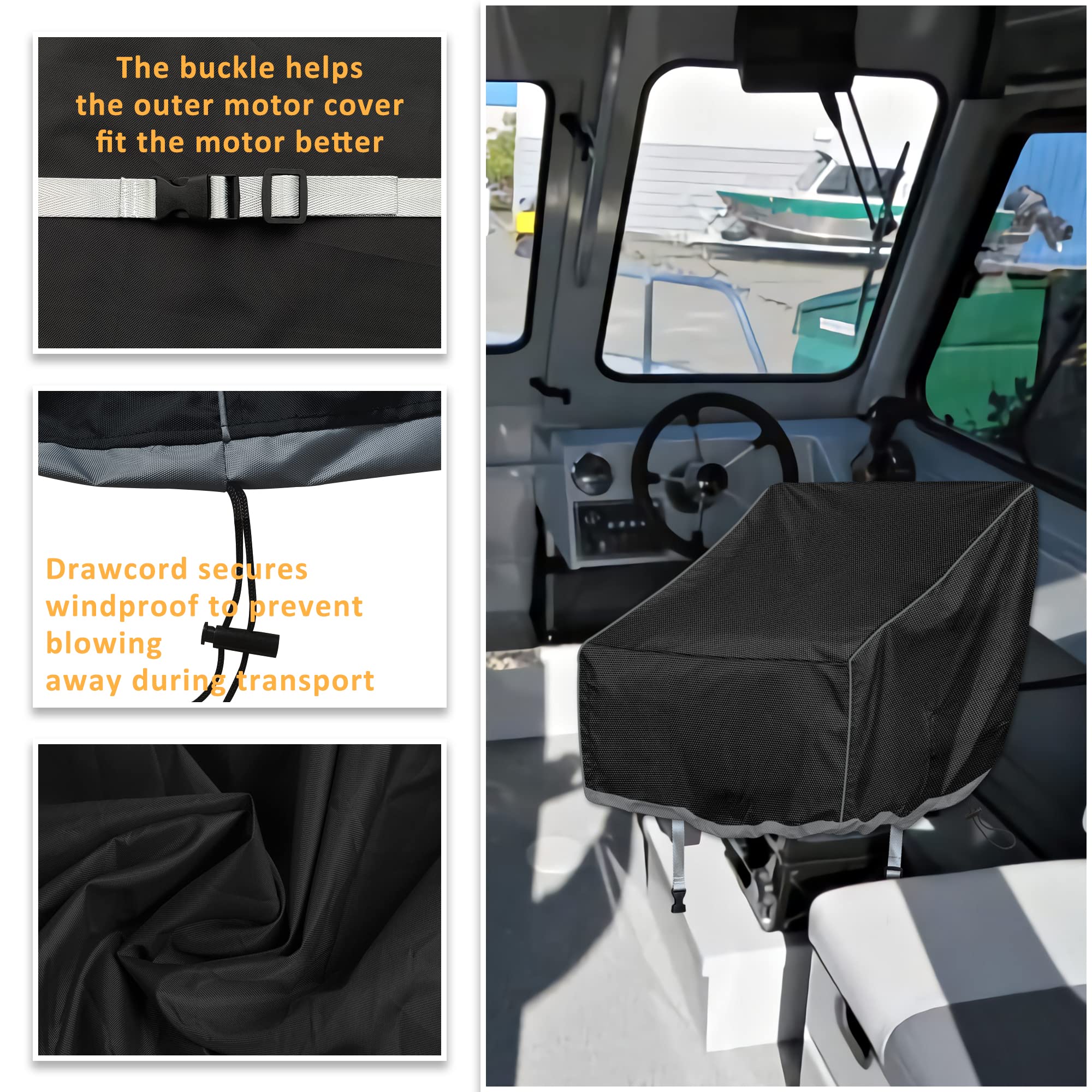 Waterproof Boat Seat Covers 2-Pack - 600D Heavy Duty Folding Fishing Chair Covers for Outdoor Use - Universal Fit for Pontoon, Pedestal & Bench Seats (20