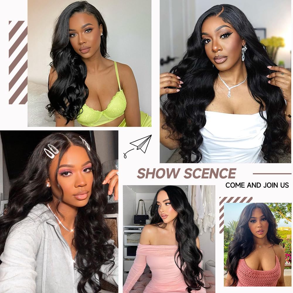 32 Inch 13x6 HD Lace Front Wigs Human Hair - Body Wave Pre Plucked 200% Density Transparent Lace Frontal Wig with Baby Hair for Women | Natural Look for Daily Wear, Cosplay & Special Occasions