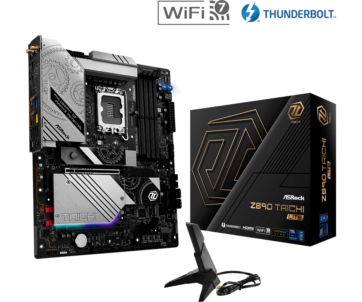 ASRock Z890 Taichi Lite LGA 1700 ATX Motherboard - Intel 12th/13th Gen Support, DDR5, PCIe 5.0, WiFi 6E - Perfect for Gaming PCs, Workstations & Content Creation